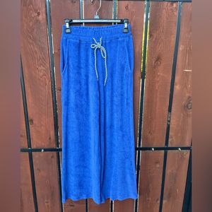 SUNDRY loop terry wide leg crop pant - blue - 100% Cotton. - Size 0/XS